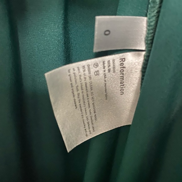 Reformation Green Silk Nicola Dress in 0 EUC - Picture 4 of 4